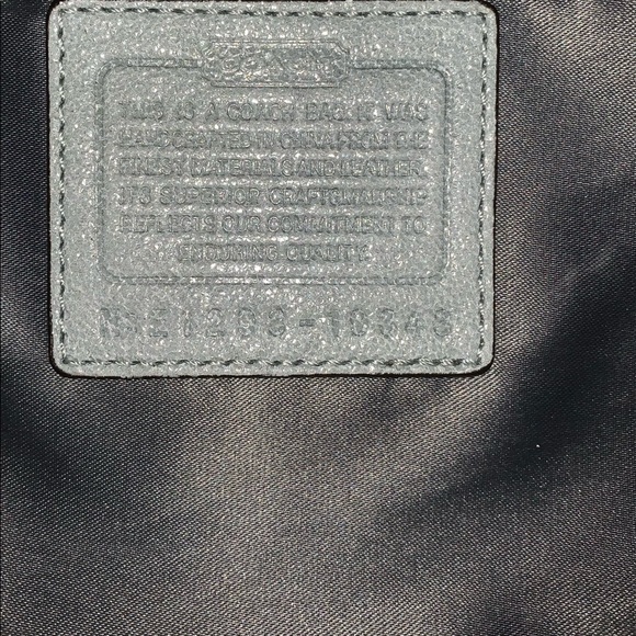 Coach Slate Gray Shimmer Leather Satchel Crossbody Bag - Picture 6 of 15